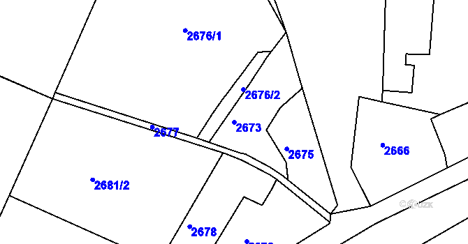 Parcela st. 2673 v KÚ Žalov, Katastrální mapa