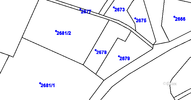 Parcela st. 2678 v KÚ Žalov, Katastrální mapa