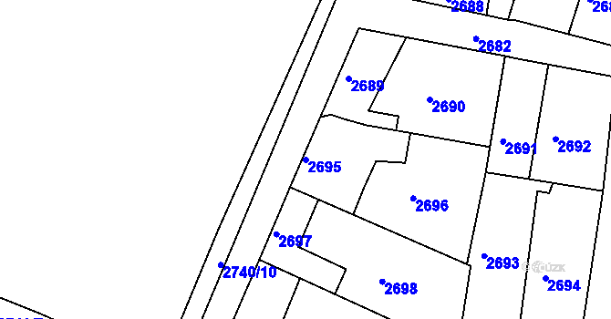 Parcela st. 2695 v KÚ Žalov, Katastrální mapa