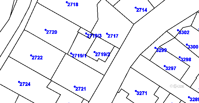 Parcela st. 2719 v KÚ Žalov, Katastrální mapa