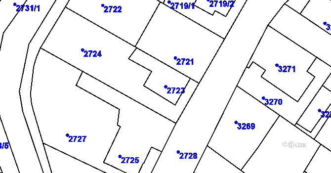 Parcela st. 2723 v KÚ Žalov, Katastrální mapa