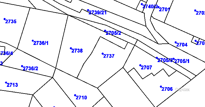 Parcela st. 2737 v KÚ Žalov, Katastrální mapa