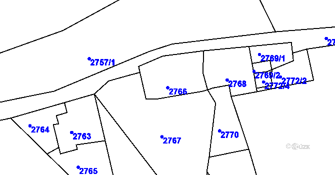 Parcela st. 2766 v KÚ Žalov, Katastrální mapa