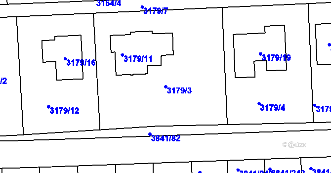 Parcela st. 3179/3 v KÚ Žalov, Katastrální mapa