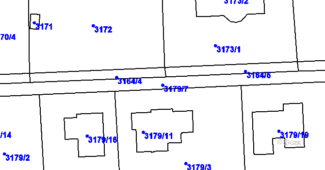 Parcela st. 3179/7 v KÚ Žalov, Katastrální mapa