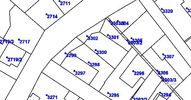 Parcela st. 3300 v KÚ Žalov, Katastrální mapa