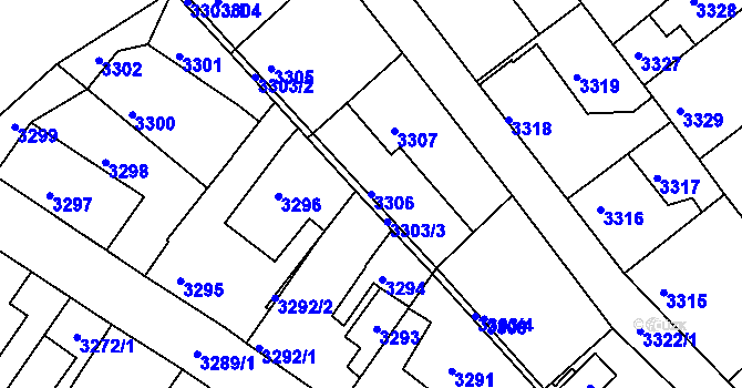 Parcela st. 3306 v KÚ Žalov, Katastrální mapa