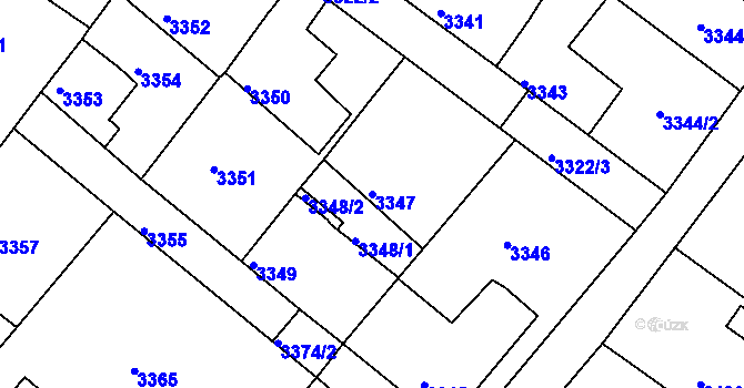 Parcela st. 3347 v KÚ Žalov, Katastrální mapa