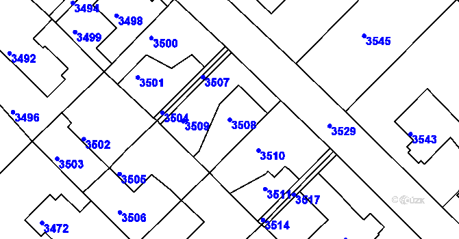 Parcela st. 3508 v KÚ Žalov, Katastrální mapa