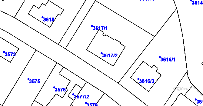 Parcela st. 3617/2 v KÚ Žalov, Katastrální mapa