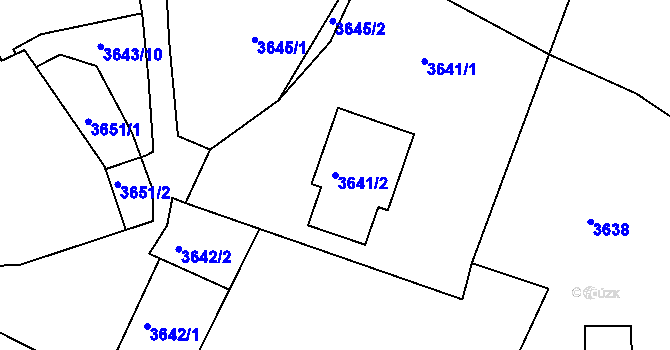Parcela st. 3641/2 v KÚ Žalov, Katastrální mapa