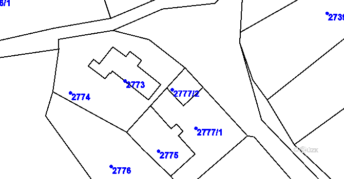Parcela st. 2777/2 v KÚ Žalov, Katastrální mapa