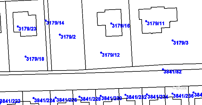 Parcela st. 3179/12 v KÚ Žalov, Katastrální mapa