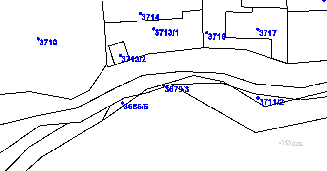 Parcela st. 3679/3 v KÚ Žalov, Katastrální mapa