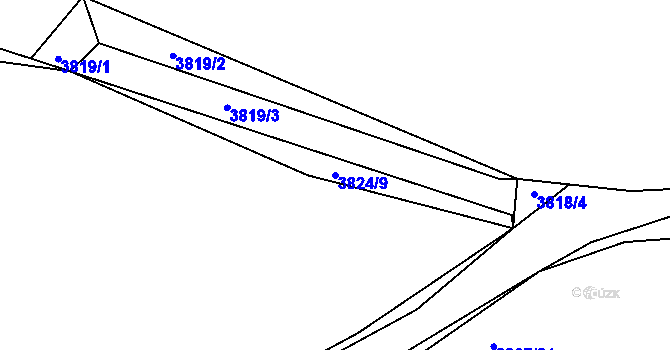Parcela st. 3824/9 v KÚ Žalov, Katastrální mapa