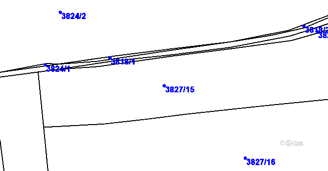 Parcela st. 3827/15 v KÚ Žalov, Katastrální mapa