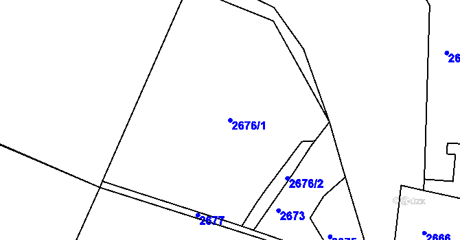 Parcela st. 2676/1 v KÚ Žalov, Katastrální mapa