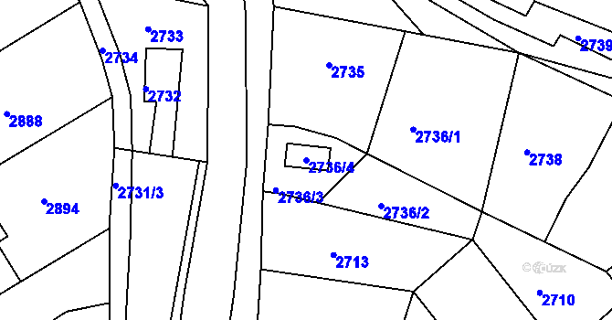Parcela st. 2736/4 v KÚ Žalov, Katastrální mapa