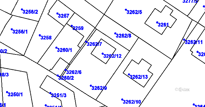 Parcela st. 3262/12 v KÚ Žalov, Katastrální mapa