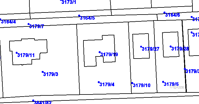 Parcela st. 3179/19 v KÚ Žalov, Katastrální mapa