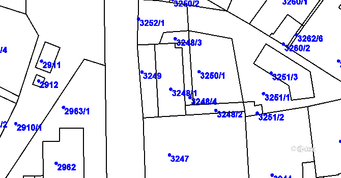 Parcela st. 3248/1 v KÚ Žalov, Katastrální mapa