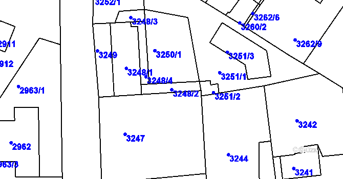 Parcela st. 3248/2 v KÚ Žalov, Katastrální mapa