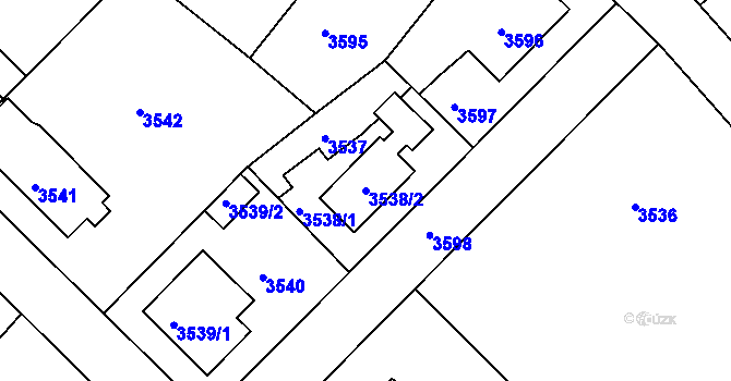Parcela st. 3538/2 v KÚ Žalov, Katastrální mapa