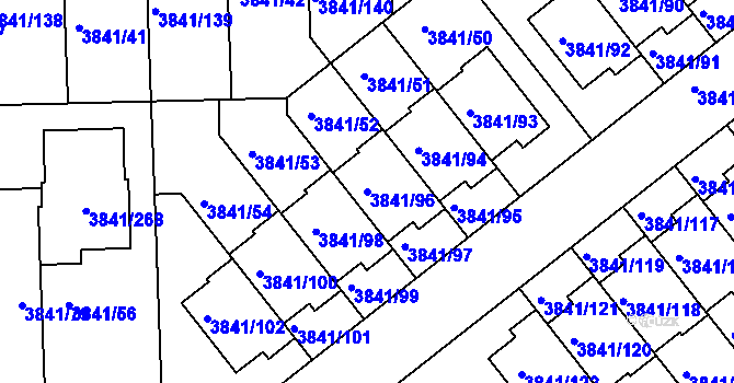 Parcela st. 3841/96 v KÚ Žalov, Katastrální mapa
