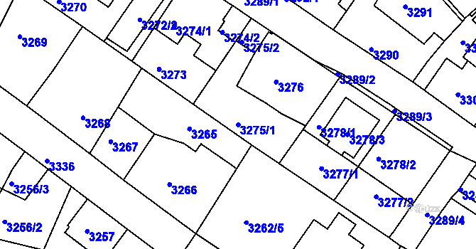 Parcela st. 3275/1 v KÚ Žalov, Katastrální mapa