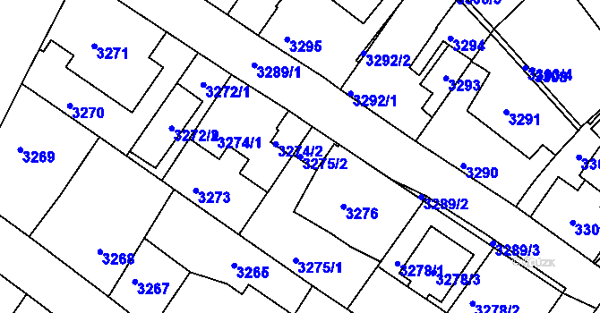 Parcela st. 3275/2 v KÚ Žalov, Katastrální mapa
