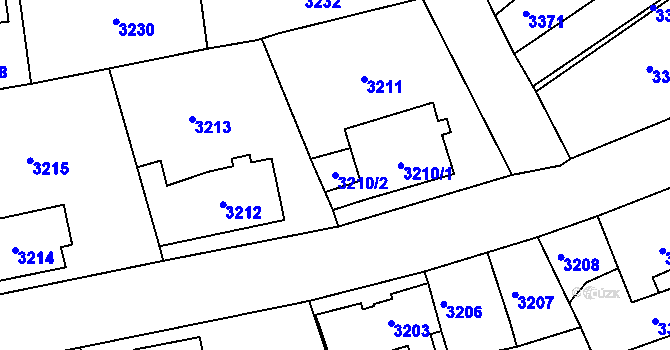 Parcela st. 3210/2 v KÚ Žalov, Katastrální mapa