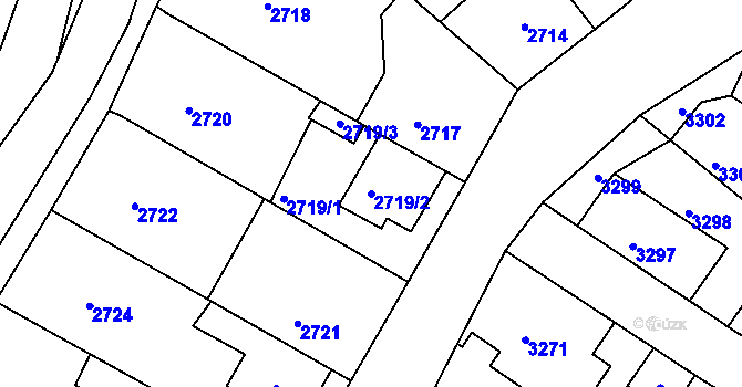 Parcela st. 2719/2 v KÚ Žalov, Katastrální mapa
