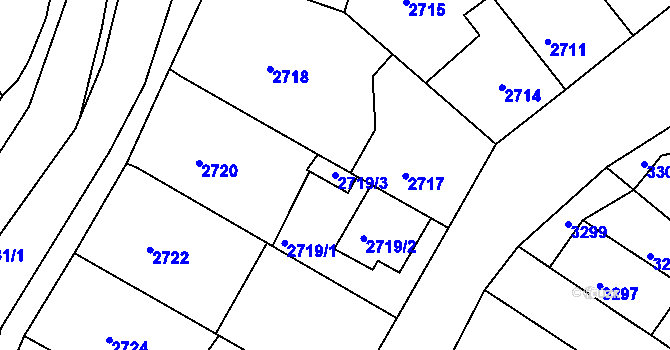 Parcela st. 2719/3 v KÚ Žalov, Katastrální mapa
