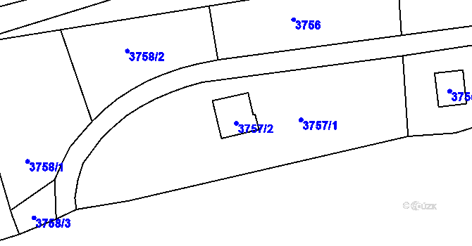 Parcela st. 3757/2 v KÚ Žalov, Katastrální mapa