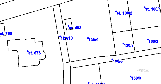 Parcela st. 130/5 v KÚ Roztoky u Křivoklátu, Katastrální mapa