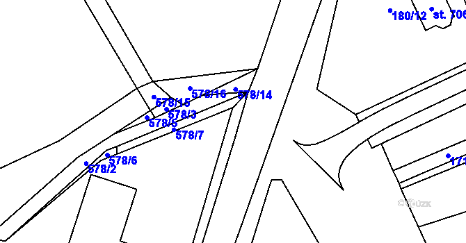 Parcela st. 148/21 v KÚ Roztoky u Křivoklátu, Katastrální mapa