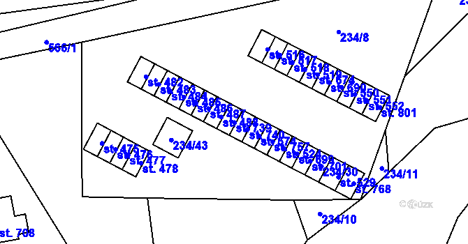 Parcela st. 234/24 v KÚ Roztoky u Křivoklátu, Katastrální mapa