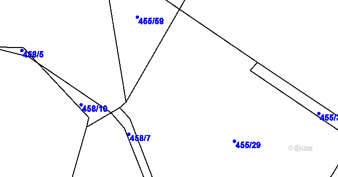 Parcela st. 455/30 v KÚ Roztoky u Křivoklátu, Katastrální mapa