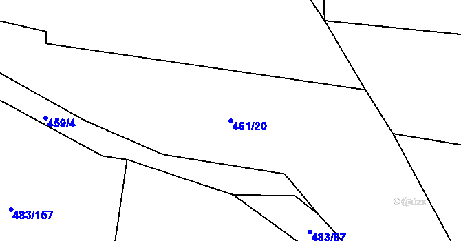 Parcela st. 461/20 v KÚ Roztoky u Křivoklátu, Katastrální mapa