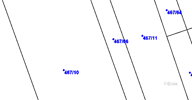 Parcela st. 467/30 v KÚ Roztoky u Křivoklátu, Katastrální mapa