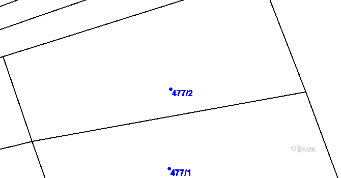 Parcela st. 477/2 v KÚ Roztoky u Křivoklátu, Katastrální mapa