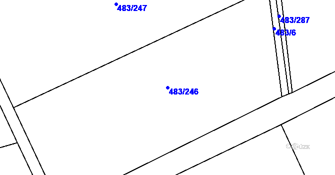 Parcela st. 483/246 v KÚ Roztoky u Křivoklátu, Katastrální mapa
