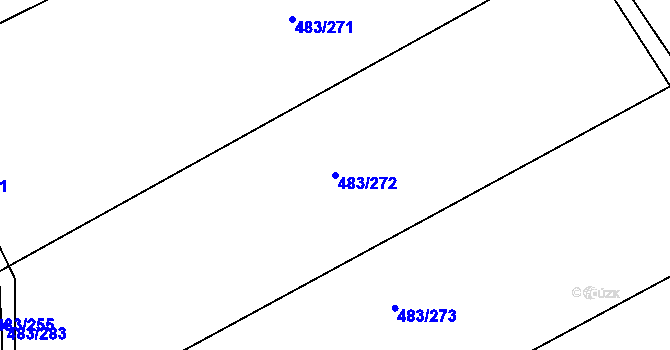 Parcela st. 483/272 v KÚ Roztoky u Křivoklátu, Katastrální mapa