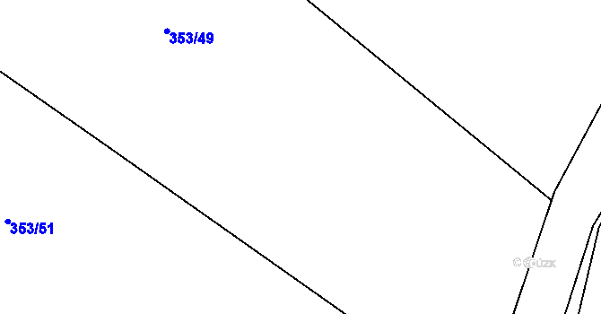 Parcela st. 353/50 v KÚ Roztoky u Křivoklátu, Katastrální mapa