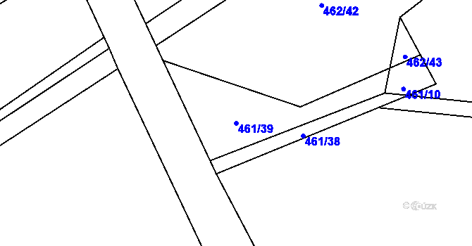 Parcela st. 461/39 v KÚ Roztoky u Křivoklátu, Katastrální mapa