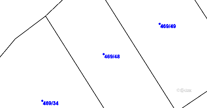 Parcela st. 469/48 v KÚ Roztoky u Křivoklátu, Katastrální mapa