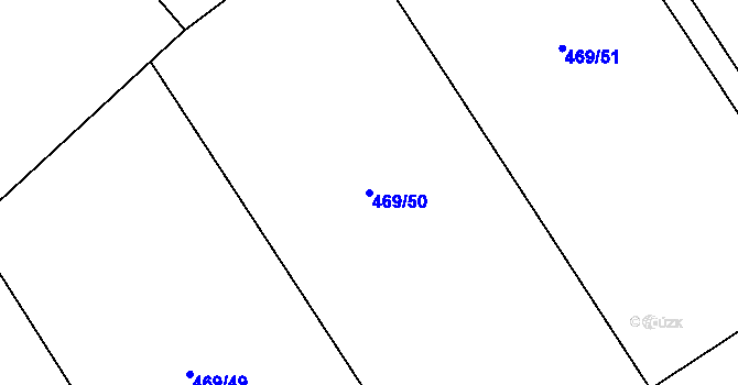 Parcela st. 469/50 v KÚ Roztoky u Křivoklátu, Katastrální mapa