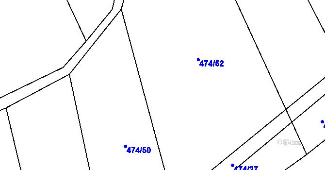 Parcela st. 474/51 v KÚ Roztoky u Křivoklátu, Katastrální mapa