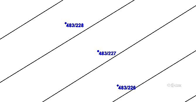 Parcela st. 483/227 v KÚ Roztoky u Křivoklátu, Katastrální mapa