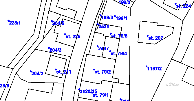 Parcela st. 79/3 v KÚ Roztoky u Jilemnice, Katastrální mapa